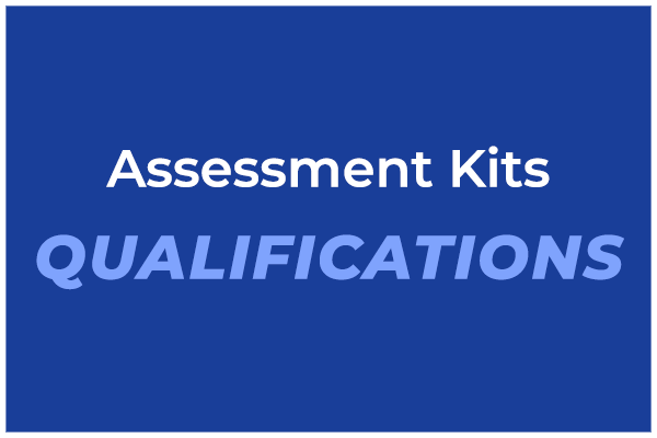 A blue sign advertises assessment kits and qualifications for vet training.