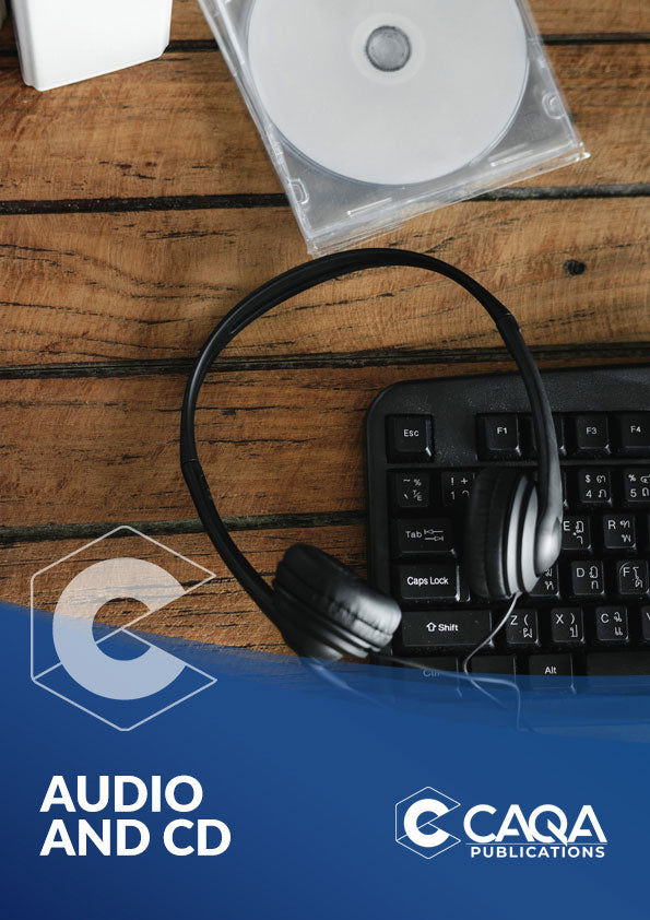 Audio Resources | caqa-resources Headphones, a CD case and keyboard represent audio resources for vet training.
