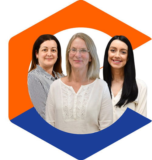 Three women smile in a professional headshot representing CAQA Publications' commitment to quality assurance.