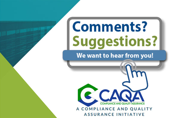 A banner invites feedback and suggestions for a compliance initiative, supporting quality assurance in VET.