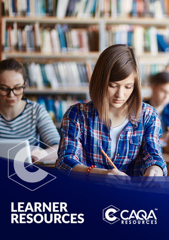 Students study at wooden desks in a library, showcasing CAQA Publications' learning materials.